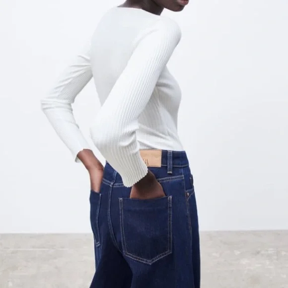 NWT Zara ribbed square bodysuit size small - Picture 2 of 2